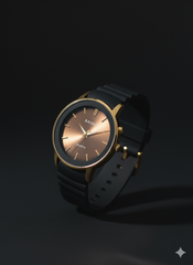 BAISHA Classic Quartz Watch – Black & Gold Edition