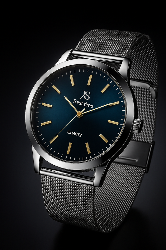 BestTime Royal Blue Mesh Quartz Watch