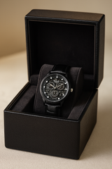 BOLD ChronoEdge Black Leather Wristwatch