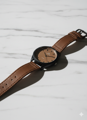 RH Super Time Quartz Wristwatch – Classic Brown Dial & Leather Strap